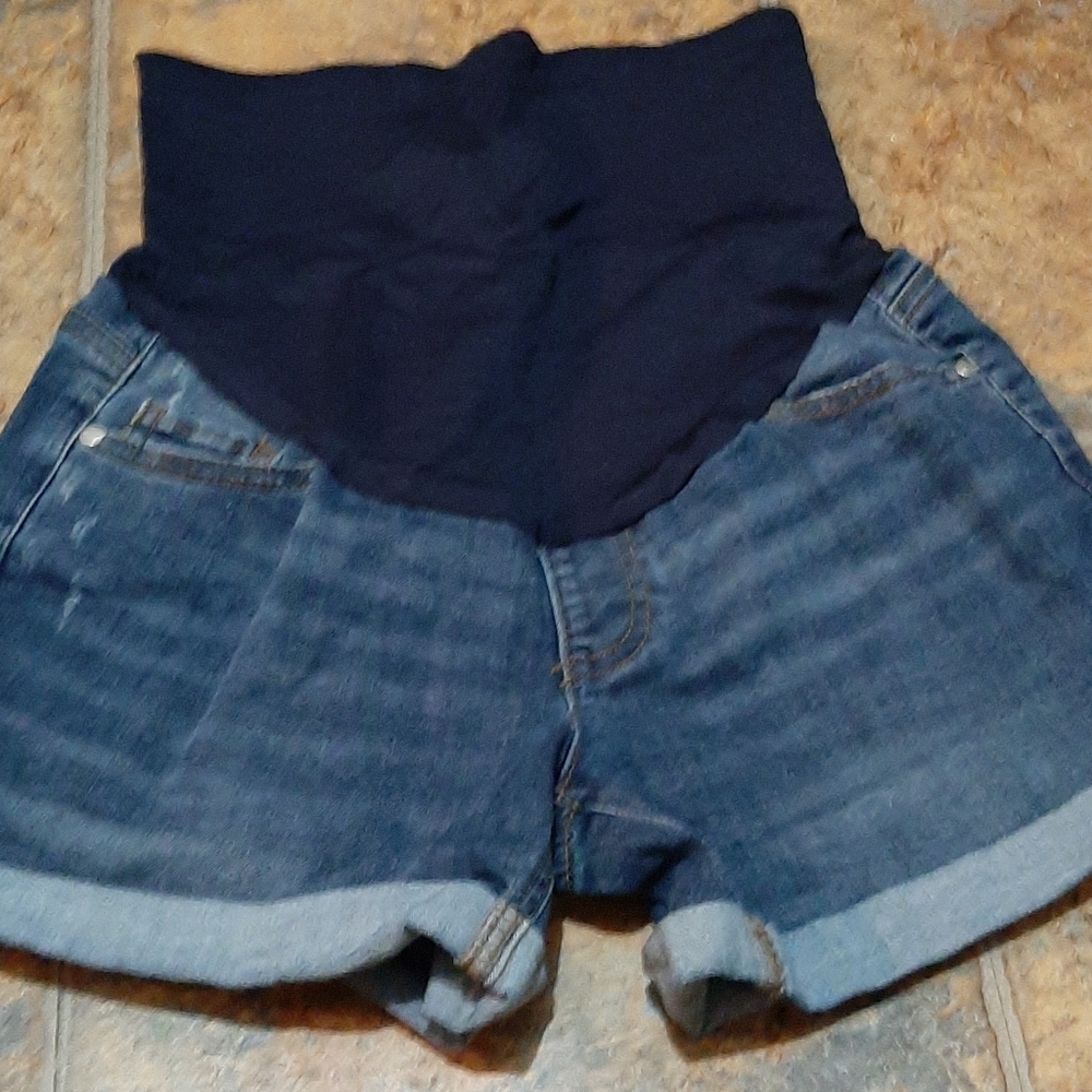 Maternity jean shorts